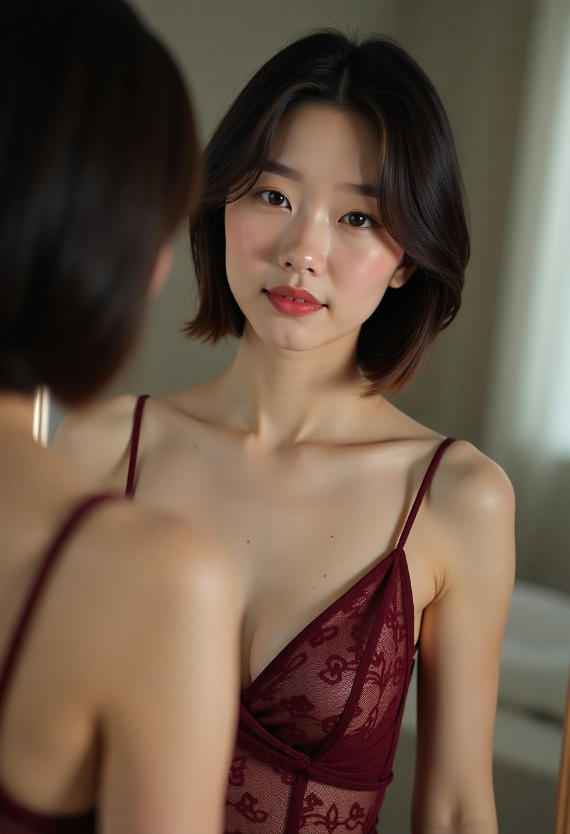 许知微在事务所窗边整理文件